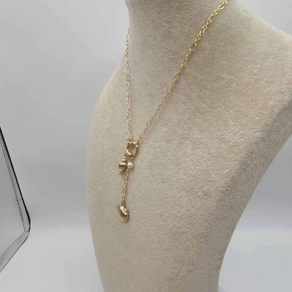 J Crew Gold Factory Tone Shell Necklace NWT!  NEW! - Picture 10 of 12